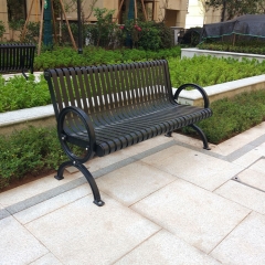 FS65 Metal garden furniture outdoor flat steel benches