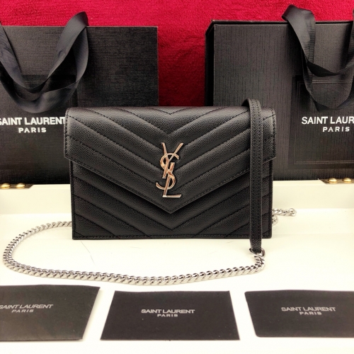 No:2348 YSL Caviar Cowhide Envelope woc19cm 393953 19*11.5*4cm Woc 19cm