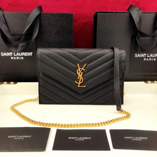 No:2349 YSL Caviar Cowhide Envelope woc19cm 393953 19*11.5*4cm Woc 19cm