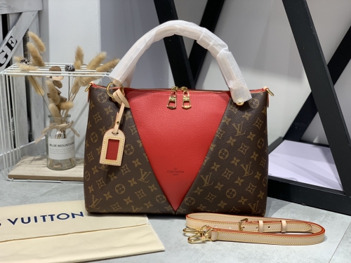 No.13487 LV sac tote V MM M43957 red M43949 rose red M43948 black M43931 yellow 4colors 36*27*16cm