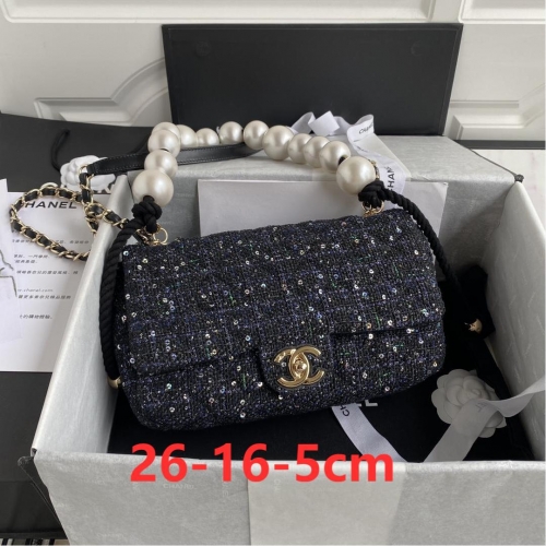 NO:20114 Chanel Bag with Pearl AS0593/AS0594 Size :small: 19x12x5cm/ size large: 26×16×5cm