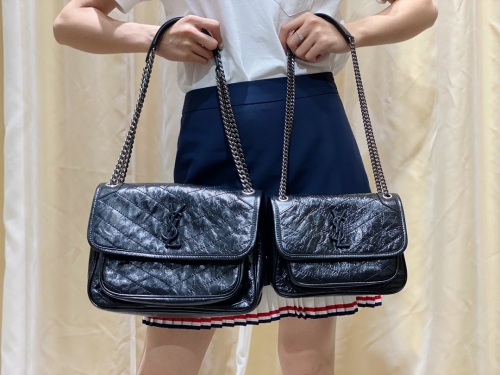 No.20188 YSL Niki crinkle-waxed cowskin 533037 22×16.5×12cm 498894 28x20.5x8.5cm