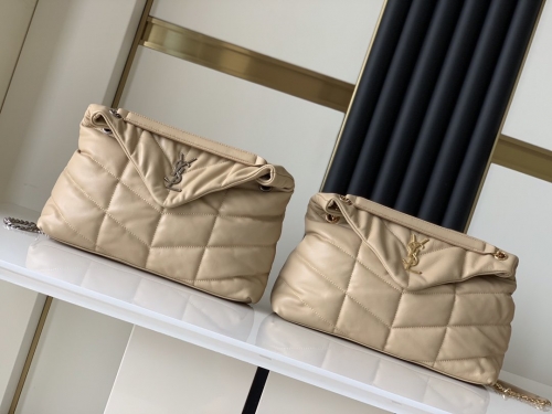 No.20352 YSL 577475-1 35×23×13.5cm loulou puffer sheep skin tan color