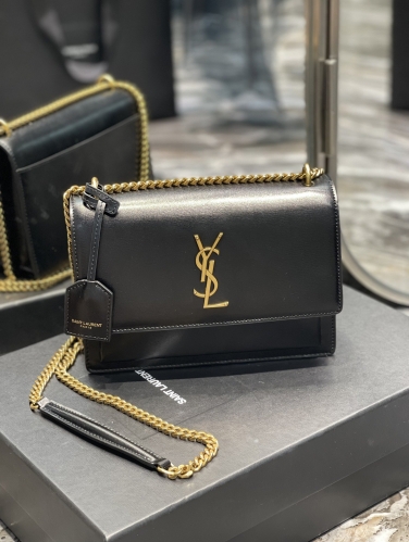 No.20381 YSL 422906 22×8×16cm sunset 22cm 5A black toothpick pattern