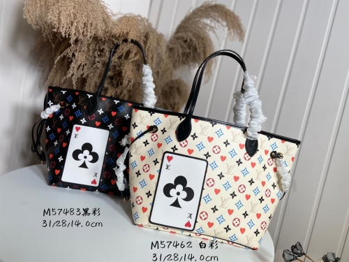 No.20707 LV M57462 white,  M57483 black, 31 x 28 x 14 cm MM neverfull Game On Monogram