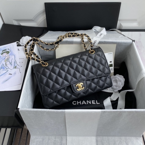 No.50027 Chanel A01112 MM15.5x25.5x6.5cm Chane1 Classic Flap Bag Caviar Grain 25cm