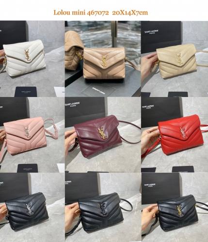 No.20736 YSL Chain bag 26599 467072 Size:20cm mini loulou 20*14*7cm ,494699 25×17×9cm, 459749 31-22-11CM link for 20cm