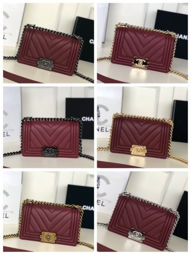 No.50191 Chanel 67085 Leboy 20 *14*7.5cm grain calf