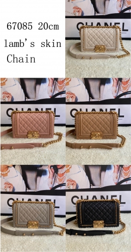 No.50190 Chanel 67085 Leboy 20 *14*7.5cm grain calf