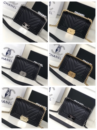 No.50193 Chanel 67085 Leboy 20 *14*7.5cm grain calf