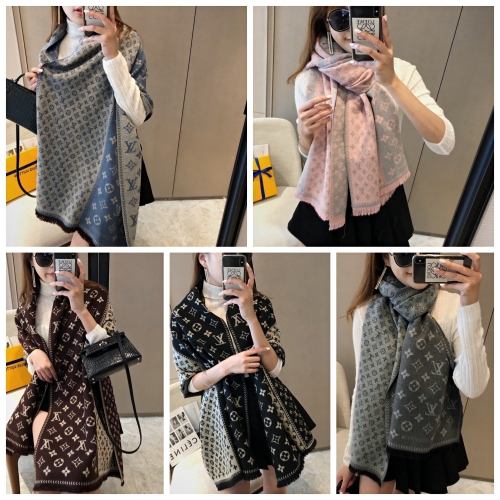 No.90081 Scarves and shawls  2021  LV  180*65cm Monochrome Border Jacquard scarf