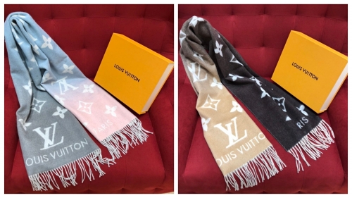 No.90141 Scarves and shawls 2021 LV  191*46cm  Double Color Jacquard 100% cashmere