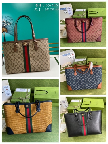 No.20770 Gucci 631685 38*28*14cm Ophidia Denim shopping tote bag