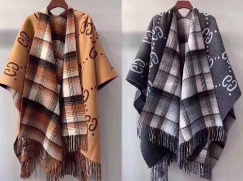 No.90201 Scarves and shawls 2021  GUCCI  Scottish style - Double sided heavy heavy super warm large cape clothing blanket versatile