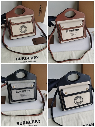 No.51044 BURBERRY 0621  23 x 6 x 26.5cm / 37×9.5x41cm  Choice Canvas Patchwork open-thread leather