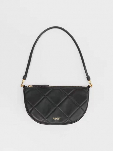 No.51098 BURBERRY 21 x 4 x 12.2 cm  Patchwork Suede half-moon bag with lozenge quilted lambskin