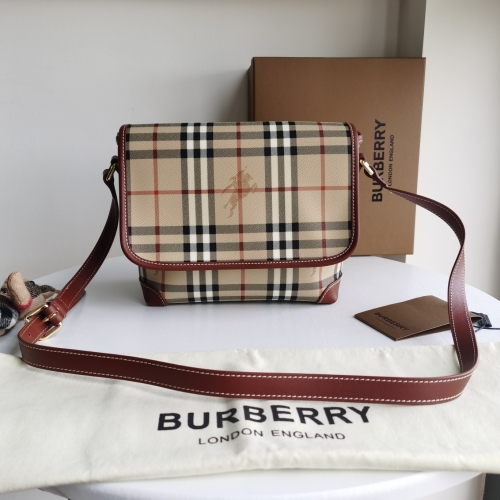 No.51108 BURBERRY  22*10*21cm  The first layer of cowhide, with the classic plaid, Postman Bag