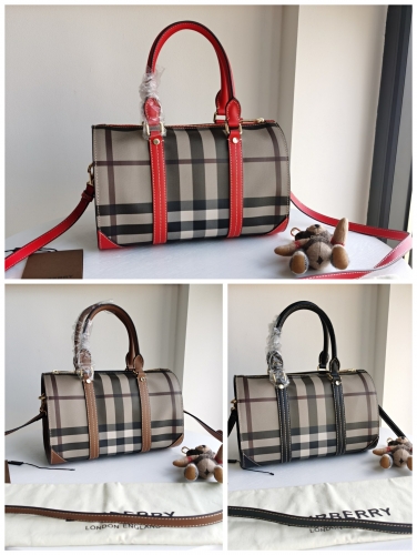 No.51134 BURBERRY  29*14*18cm  Ladies Handbag, pillow case, PVC with leather