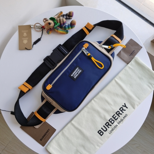 No.51127 BURBERRY  24*5*15cm Men’s matching color fanny pack, two-tone Waterproof Nylon