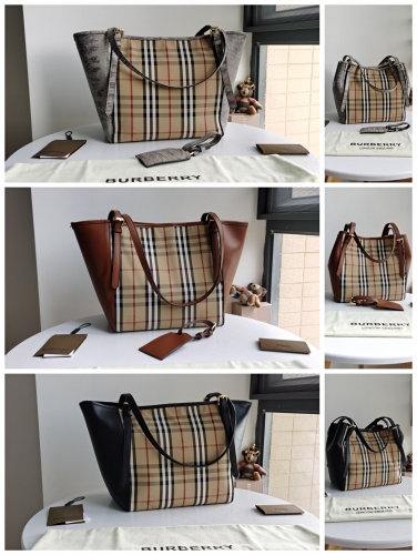 No.51154 BURBERRY  2585  26X17X18 cm Morphing tote bag Warhorse with cowhide on top