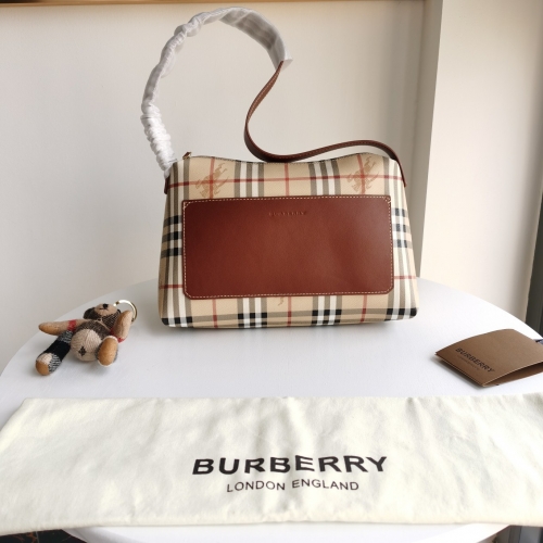 No.51145 BURBERRY 30*20*11.5cm  War-horse plaid shoulder-strap underarm bag