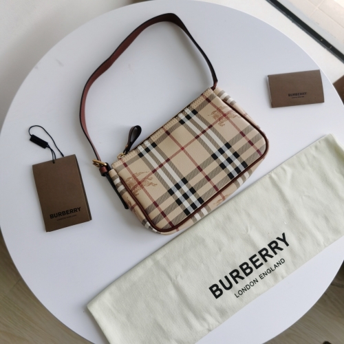 No.51147 BURBERRY  21*5*14cm Armpit Mahjong bag, imported Italian head layer calfskin