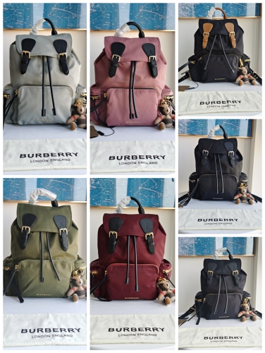 No.51166 BURBERRY 31x14x38cm / 22x11x33cm  Shoulder bag, leather with canvas bag
