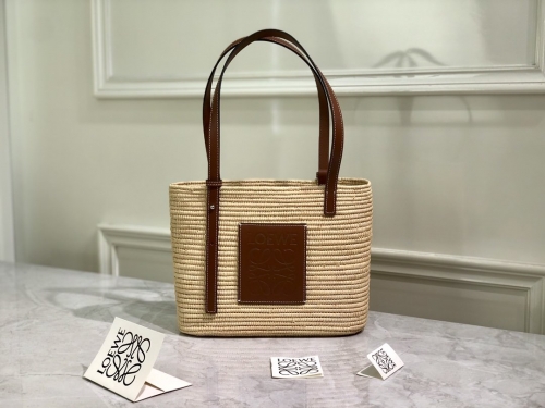 No.51201 LOEWE 28×20×10cm  Basket Handbag  LAFITE and Calfskin