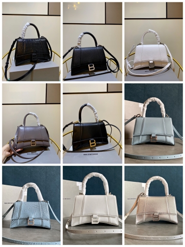 No.51236 Balenciaga  8895 23x10x24cm /  8896 19x8x21cm  Crocodile hourglass handbag shoulder bag