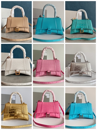 No.51237 Balenciaga 8895 23x10x24cm / 8896 19x8x21cm Crocodile hourglass handbag shoulder bag