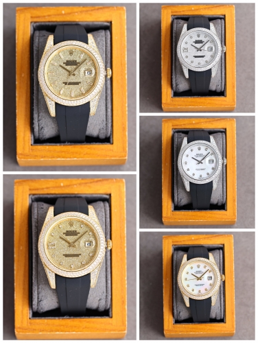 No.90444 2021 41mm Automatic Import 3235 mechanical movement, Natural Rubber watchband, Sapphire anti-scratch Glass Mirror