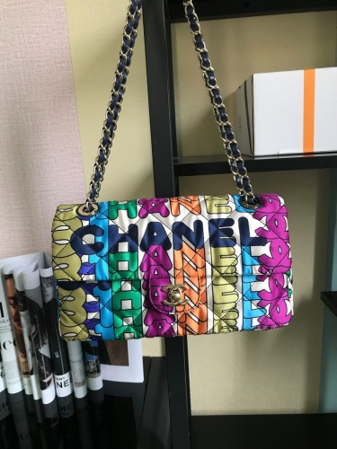 No.51259 CHANEL as2879 24.5*15*5cm  RAINBOW PRINT CF