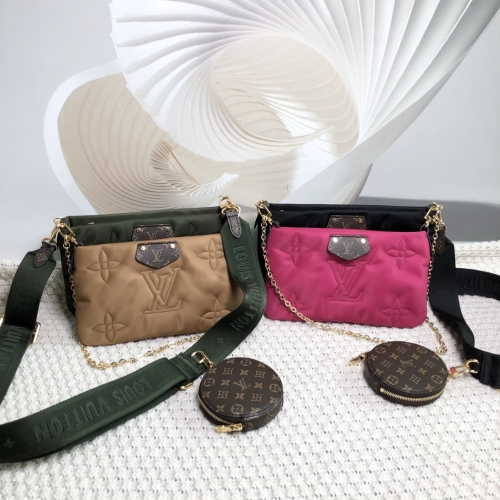 No.20791  M58980 black rose M58977 green tan 34 x 21.5 x 5cm Maxi Multi Pochette Accessoires