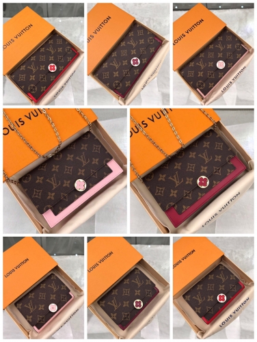 No.51327  M64585 M64586 20.0X11.0X3.0cm  M64588  M64587 13.5 x 10.0 x 3.0 cm  Brief paragraph wallet   M67405 M67404  17.5 x 11.5 x 3.5 cm Flore chain