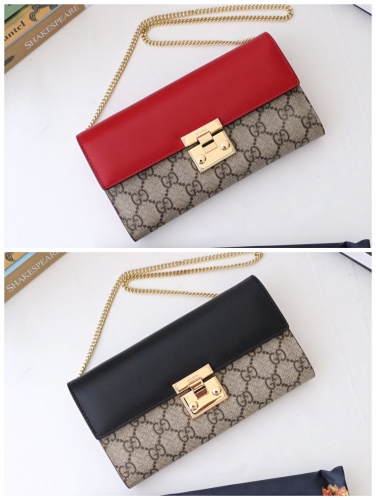 No. 51441   453506 19*10*3.5cm Padlock long chain bag Artificial leather