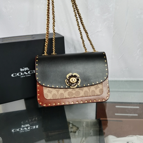 No. 51722  4679  23*17cm Camellia chain bag, Parker retro color matching snake pattern with Leather Flip bag