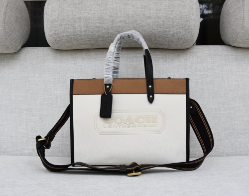 No. 51745  6035  0777  30*23*15cm  Field30 color blocked full leather shopping bag sports webbing Small Tote Bag