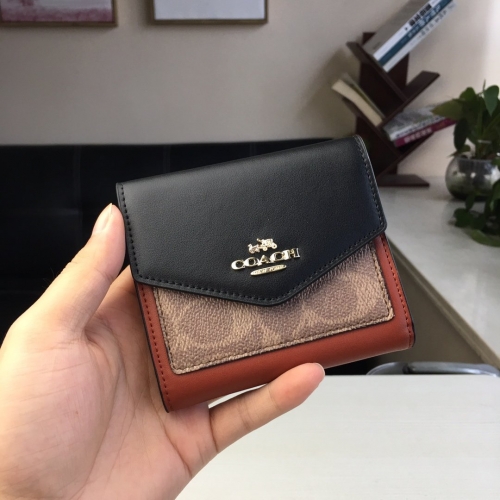 No. 51943  31548  11/10/2cm Old flower logo color matching short women's three fold short envelope wallet