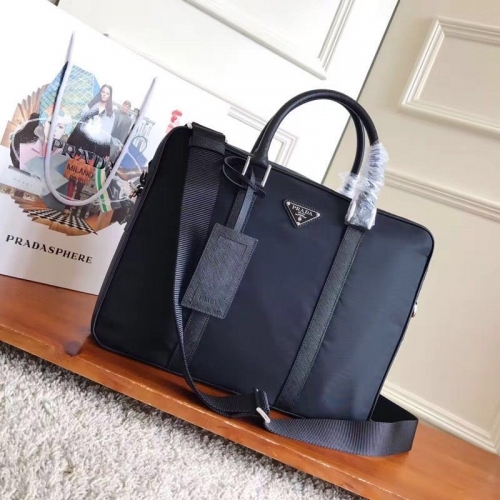 No.52453  2VE871   36*28*8cm  Men's Nylon handbag, imported parachute fabric + plain calf leather