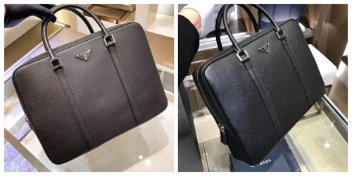 No.52457  2VE871  38*28*7cm  Briefcase, imported saffiano cross pattern + sheepskin lining / imported litchi pattern cowhide + sheepskin lining