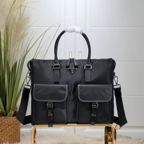 No.52442  2VE017  40*32*7cm  Briefcase, Nylon + saffiano leather