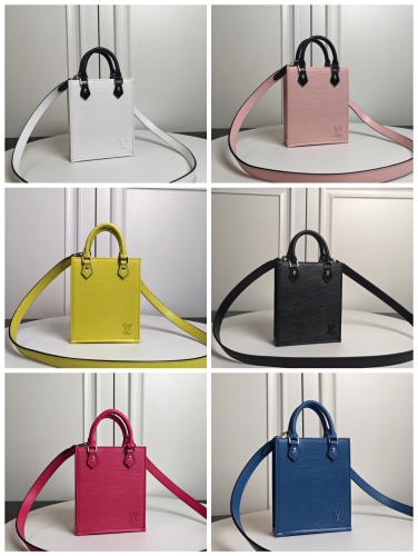 No.52956  M69441   14*17*5cm  Petit sac plat handbag, EPI leather