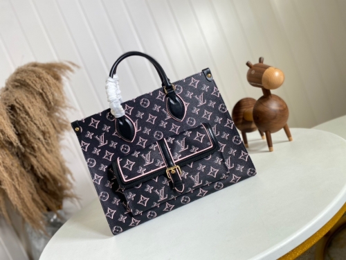 No.53039     m46154    34*26*13cm   Onthego medium handbag, Monogram canvas and Monogram reverse canvas