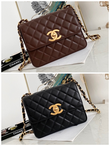 No.53045   a87   25*20*9cm  Vintage out of print large gold buckle, cfohanel classic flap bag