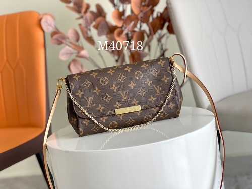 No.53046  M40718   28*15*4cm  Favorite mm handbag, Monogram coated canvas + natural cow leather