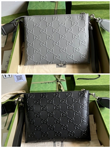 No.53017    696009   31*24.5*5cm  Ophidia's new fashion collection, dual-purpose handbag cross arm Black / embossed full leather