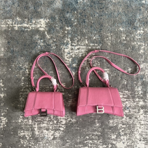 No.53098     593546     23*15*10cm    5928331   19*13*8cm  Balenciaga-gucci co branded series, hand twisted cross Bag Pink / Canvas denim