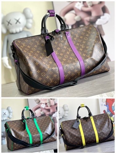 No. 53184   M46259    M46257   M45866  M41416  50*29*23cm   Keepal bandouli è re 50 travel bag, Monogram Macassar canvas