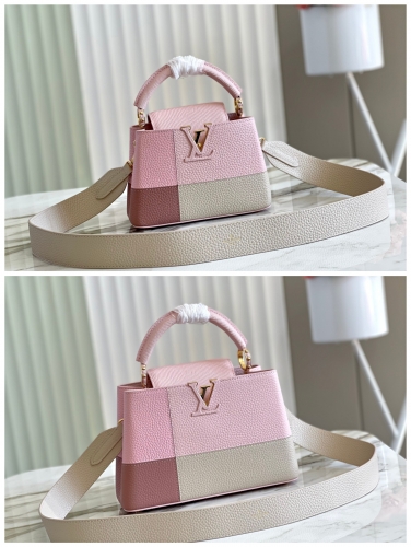 No.53222    M48865  21*14*8cm    M59268   27*18*9cm   Capucines handbag, taurillon cow leather + snake leather