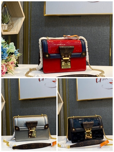 No. 52089  M90445    M90516    M90566   21*14*9cm   Wynwood handbag: Monogram VERNIS patent leather + Monogram canvas